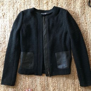 Wool Vince. Jacket with leather accents. Size 4
